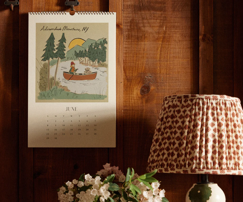 Rifle Paper Co. 2025 Wall Calendar Travel Sketchbook