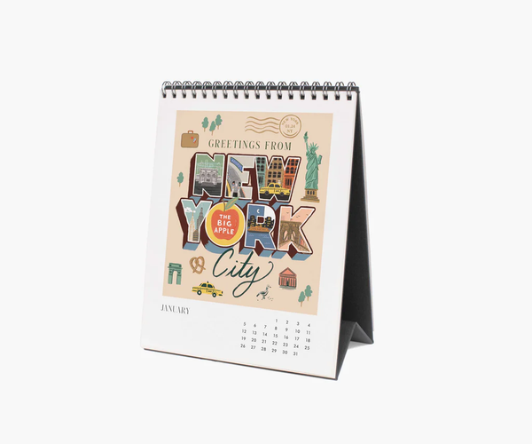 Rifle Paper Co. 2025 Desk Calendar Greetings from Around the World