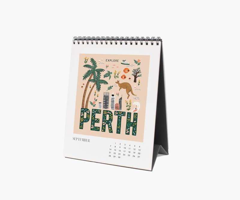 Rifle Paper Co. 2025 Desk Calendar Greetings from Around the World