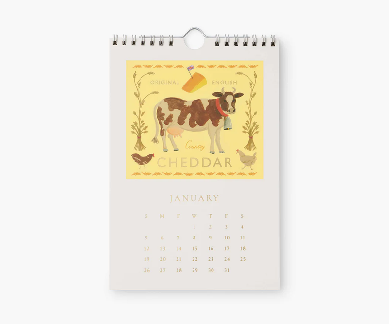 Rifle Paper Co. 2025 Kitchen Calendar Cheese