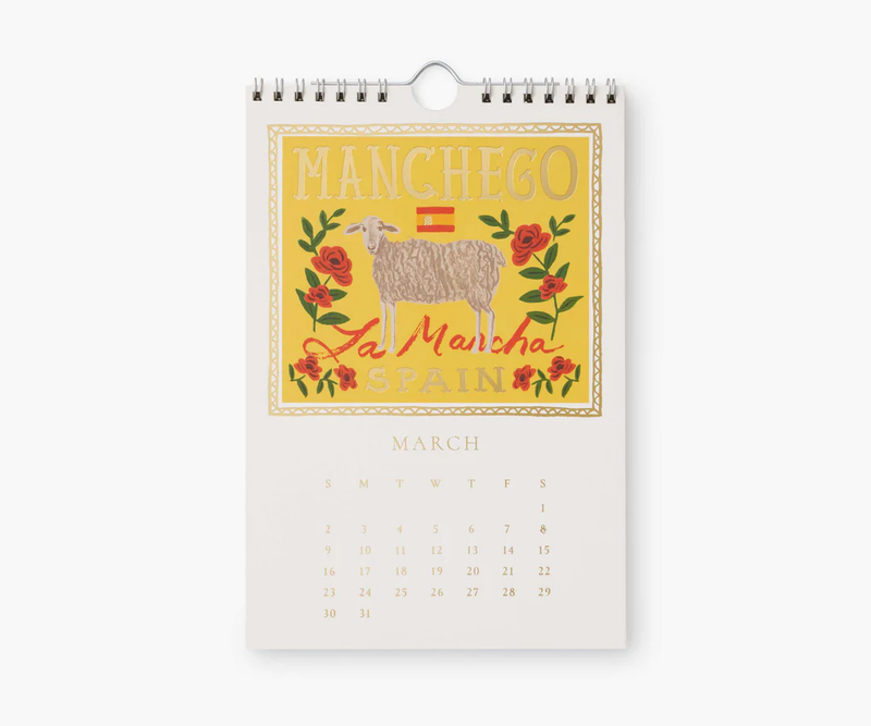 Rifle Paper Co. 2025 Kitchen Calendar Cheese