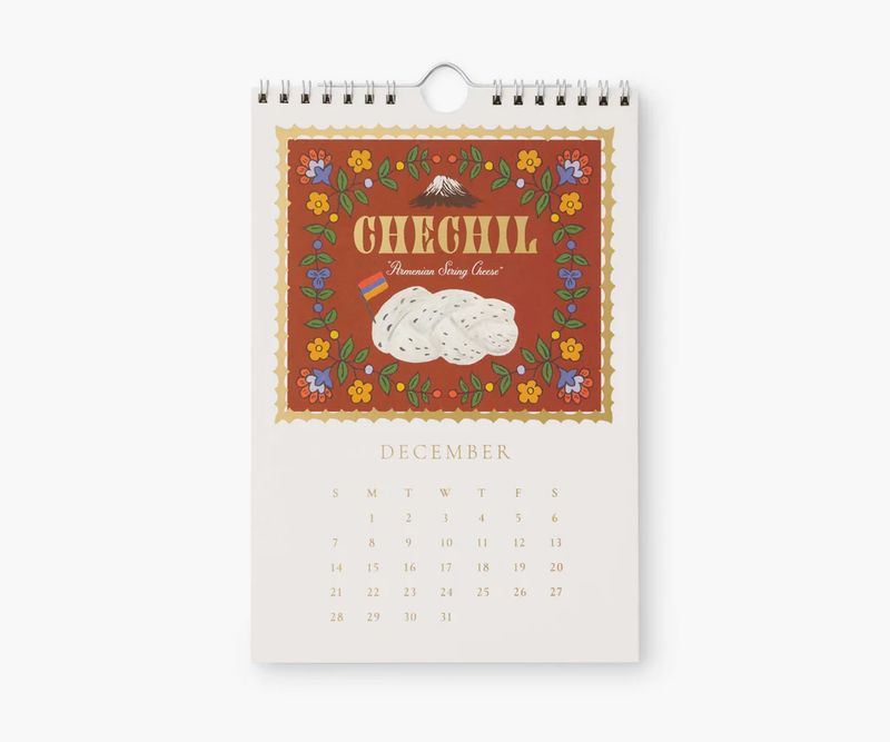 Rifle Paper Co. 2025 Kitchen Calendar Cheese