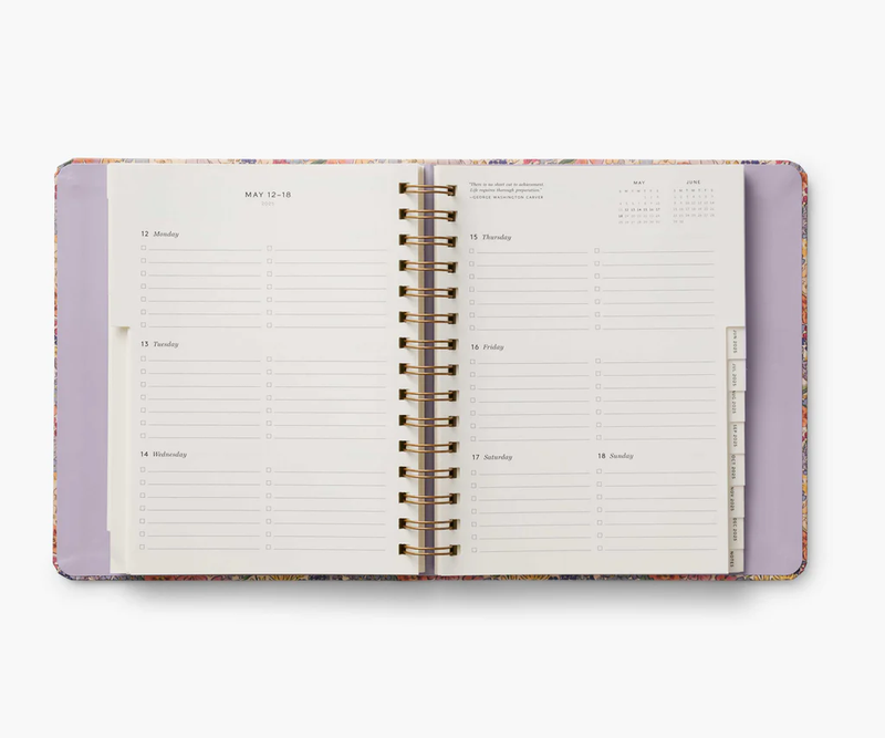 Rifle Paper Co. 2025 Mimi 17-Month Academic Covered Spiral Planner