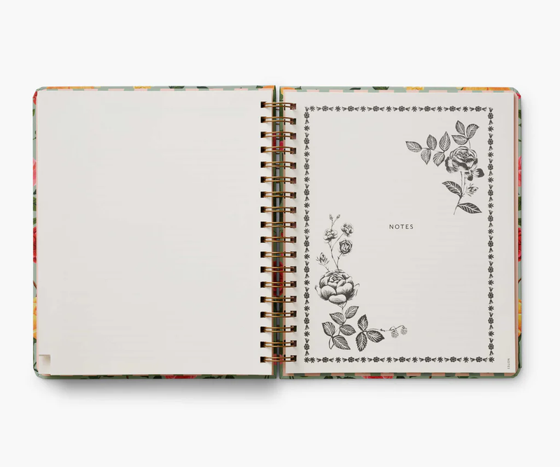 Rifle Paper Co. 2025 Roses 17-Month Academic Hardcover Spiral Planner