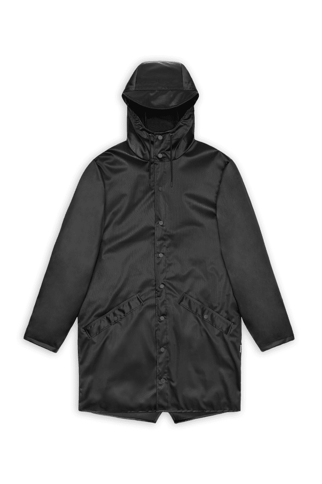Rains Long Jacket W3 Black Grain