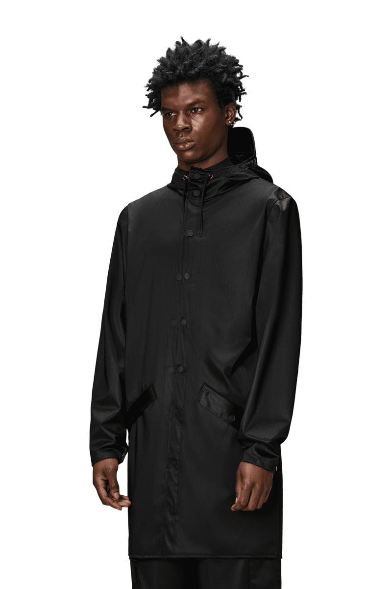 Rains Long Jacket W3 Black Grain