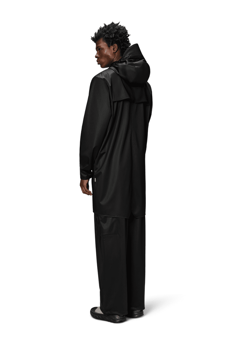 Rains Long Jacket W3 Black Grain