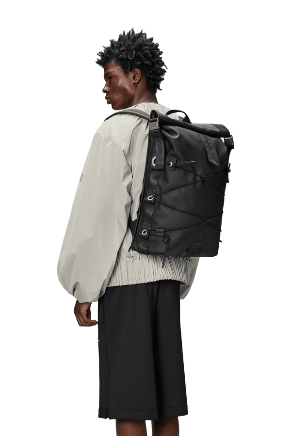 Rains Trail Cord Rolltop Backpack W3 Black