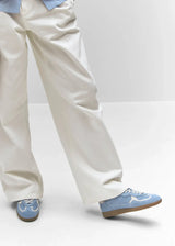 Rife Cornflower Blue Cream Leather Sneakers