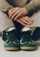 Rife Forest Green Leather Sneakers