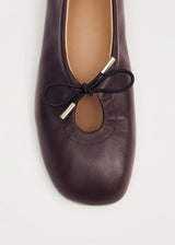 Rosalind Brown Leather Ballet Flats