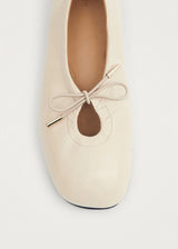 Rosalind Cream Leather Ballet Flats