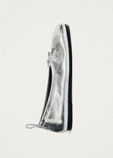 Rosalind Shimmer Silver Leather Ballet Flats