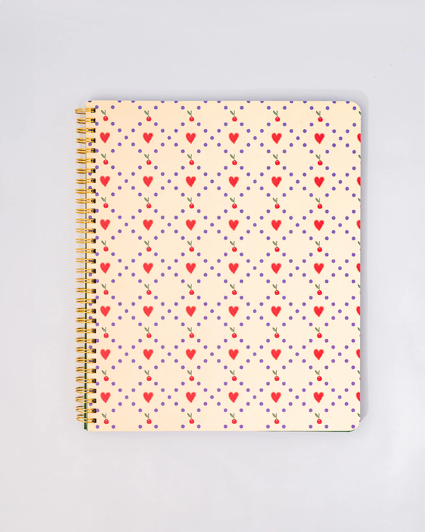 Rough Draft Large Notebook - Cherry Hearts