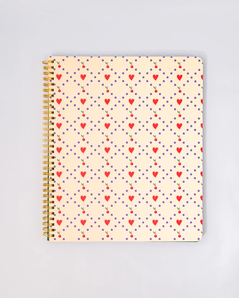 Rough Draft Large Notebook - Cherry Hearts