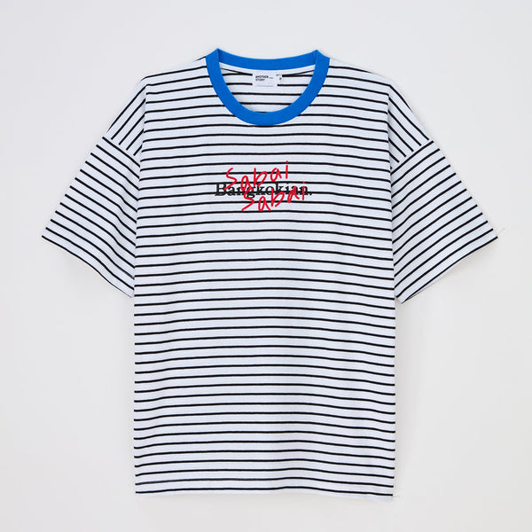 SABAI SABAI TEE BOXY - STRIPED BLUE NECK