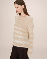 STRIPED SWEATER VANILLA SAND