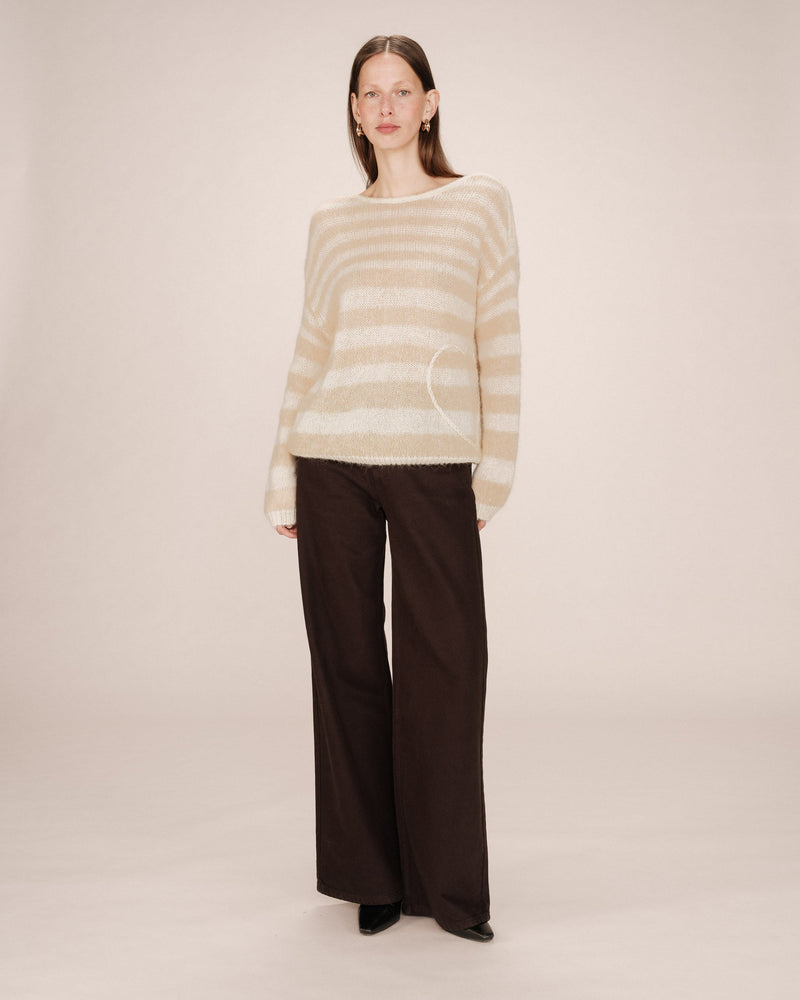 STRIPED SWEATER VANILLA SAND