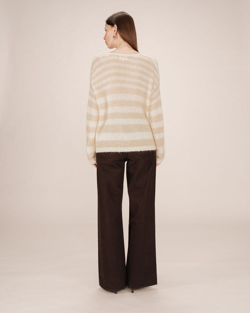STRIPED SWEATER VANILLA SAND
