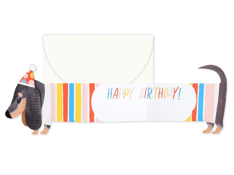 OOH DEER Dachshund Sliding Birthday Card
