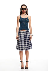 SEVIGNEY LONG SHORT - NAVY CHECK