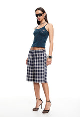 SEVIGNEY LONG SHORT - NAVY CHECK