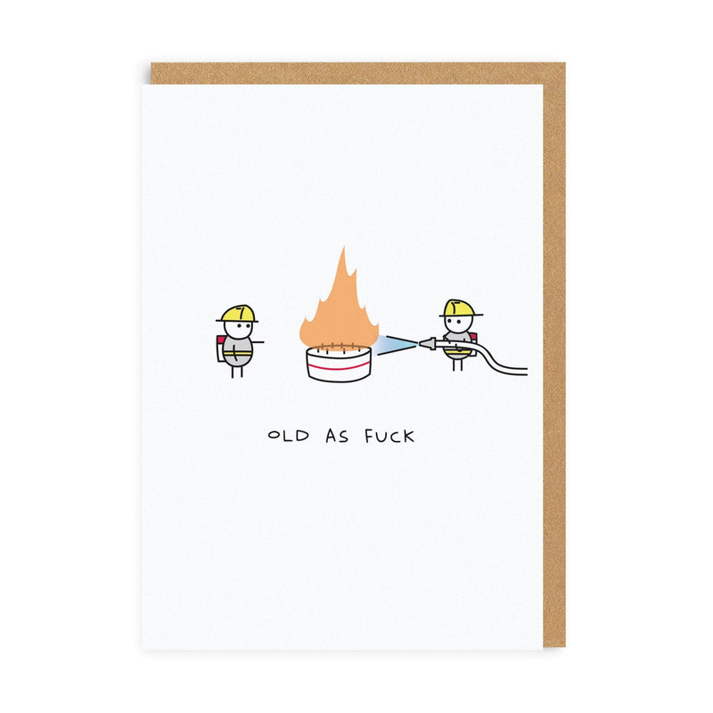 OOH DEER Old As Fuck Birthday Card