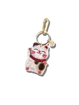 SOLAR ECLIPSE HAND PAINTED LUCKY CAT BAG CHARM KEYCHAIN