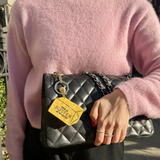 SOLAR ECLIPSE HAND PAINTED BUTTER BAG CHARM KEYCHAIN