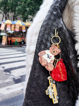 SOLAR ECLIPSE HAND PAINTED TAXICAB BAG CHARM KEYCHAIN