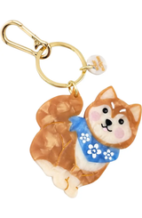 SOLAR ECLIPSE HAND PAINTED SHIBA INU BAG CHARM KEYCHAIN