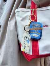 SOLAR ECLIPSE HAND PAINTED SHEEPDOG BAG CHARM KEYCHAIN