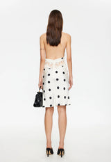 SOLANA MIDI DRESS - CREAM POLKA
