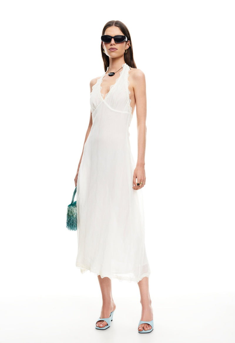 STARS ALIGN MIDI DRESS - CREAM