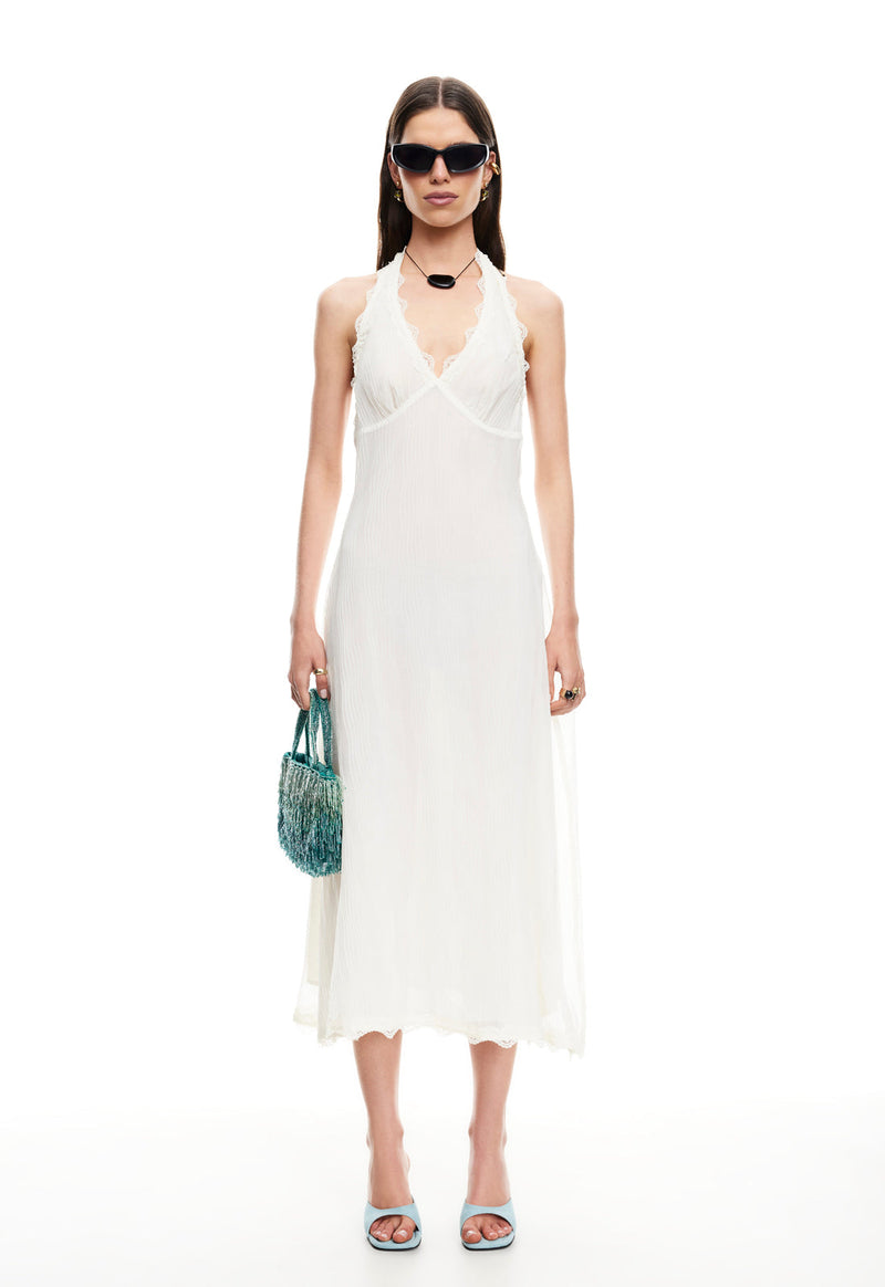 STARS ALIGN MIDI DRESS - CREAM