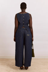 STRAIGHT LEG AUGUSTA JEANS - DARK INDIGO