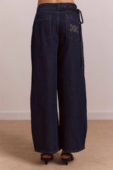STRAIGHT LEG AUGUSTA JEANS - DARK INDIGO
