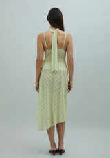 STRIPED MESH CAMI TOP - BUTTER