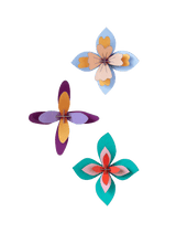 Small Wall Flowers - Lavender Cocktail - Set of 3