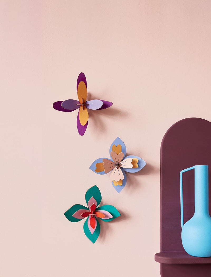 Small Wall Flowers - Lavender Cocktail - Set of 3