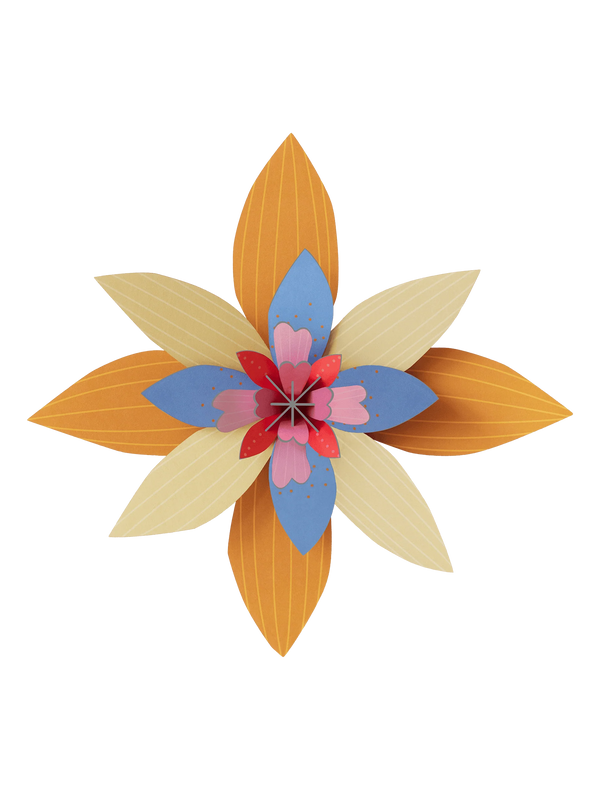 Medium Wall Flower - Apricot Sorbet