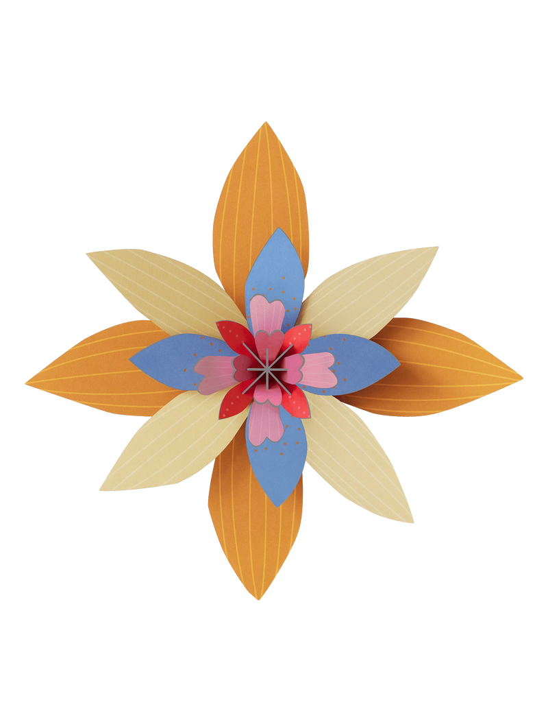 Medium Wall Flower - Apricot Sorbet