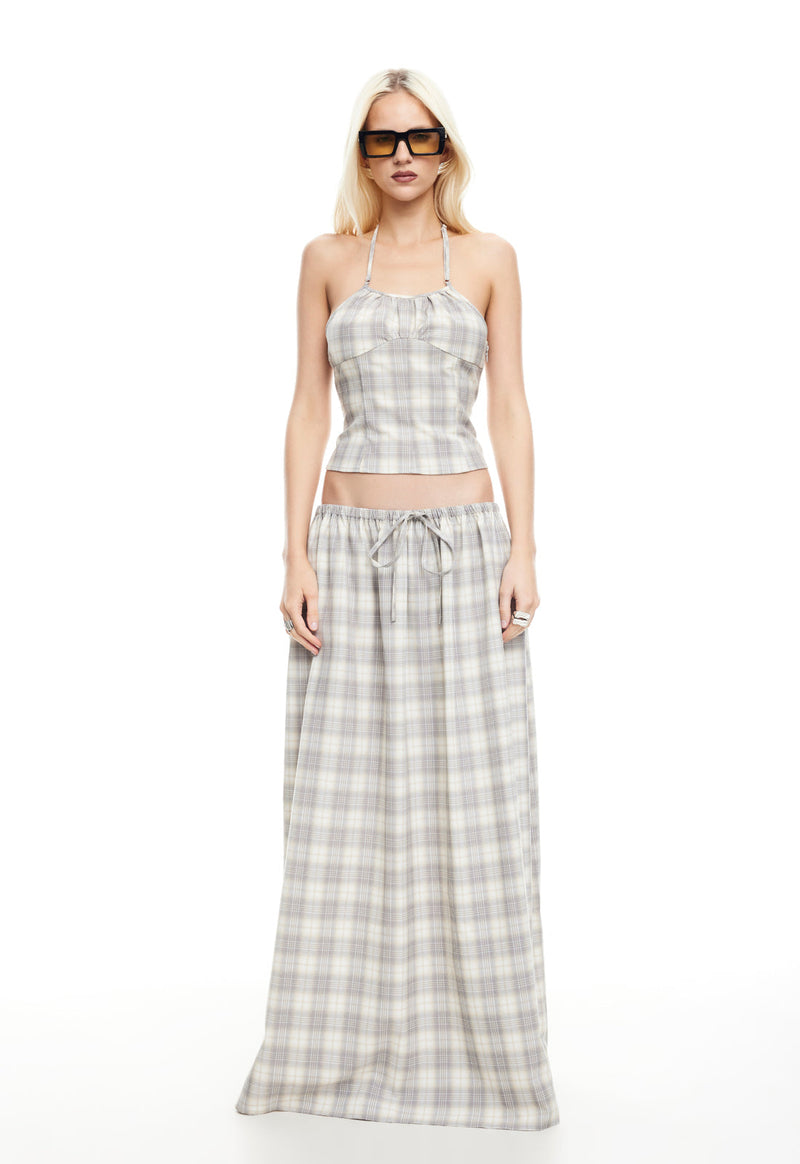 SWEET ESCAPE CAMI - SMOKE PLAID
