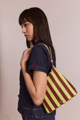 LORELAI BAG - AVOCADO & CHOCOLATE STRIPE