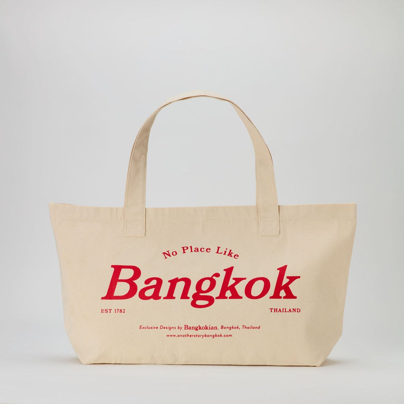 BANGKOKIAN CANVAS BAG - NO PLACE LIKE BKK - WHITE/RED