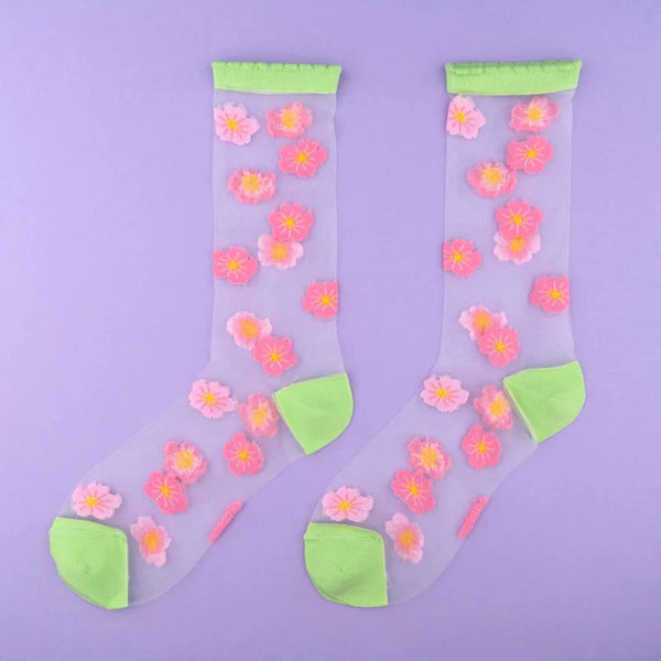 Sakura transparent socks