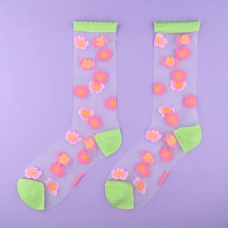 Sakura transparent socks