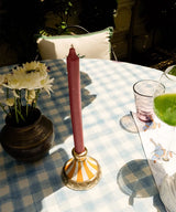 Sanya Striped Candle Holder Yellow