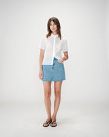Short sleeve lace shirt white Waverine