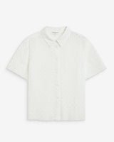 Short sleeve lace shirt white Waverine
